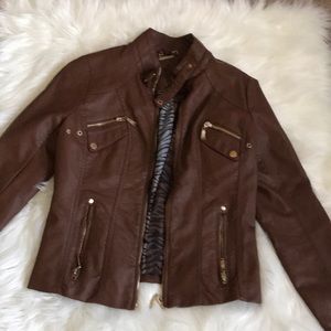 Tan leather jacket